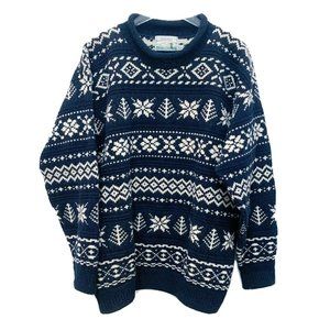 Vintage Fair Isle Stillwater New Zealand Wool Sweater Holiday Size L